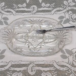 Split Divided Relish Dish, Anchor Hocking Star/David or Early American Prescott